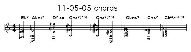 11-05-05 chords: A little invention created in five minutes using my workscore. Should lead to a pretty interesting melody.