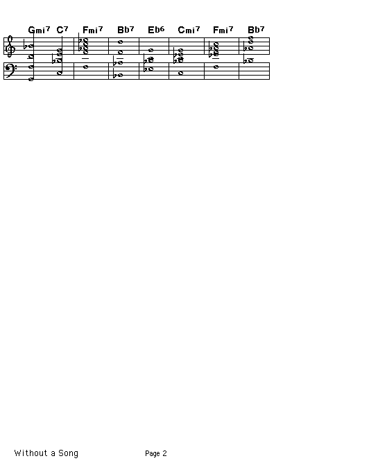 Without A Song, page 2: Gif rendering of page 2 of the score for the chord progression of Victor Youmans' "Without A Song".